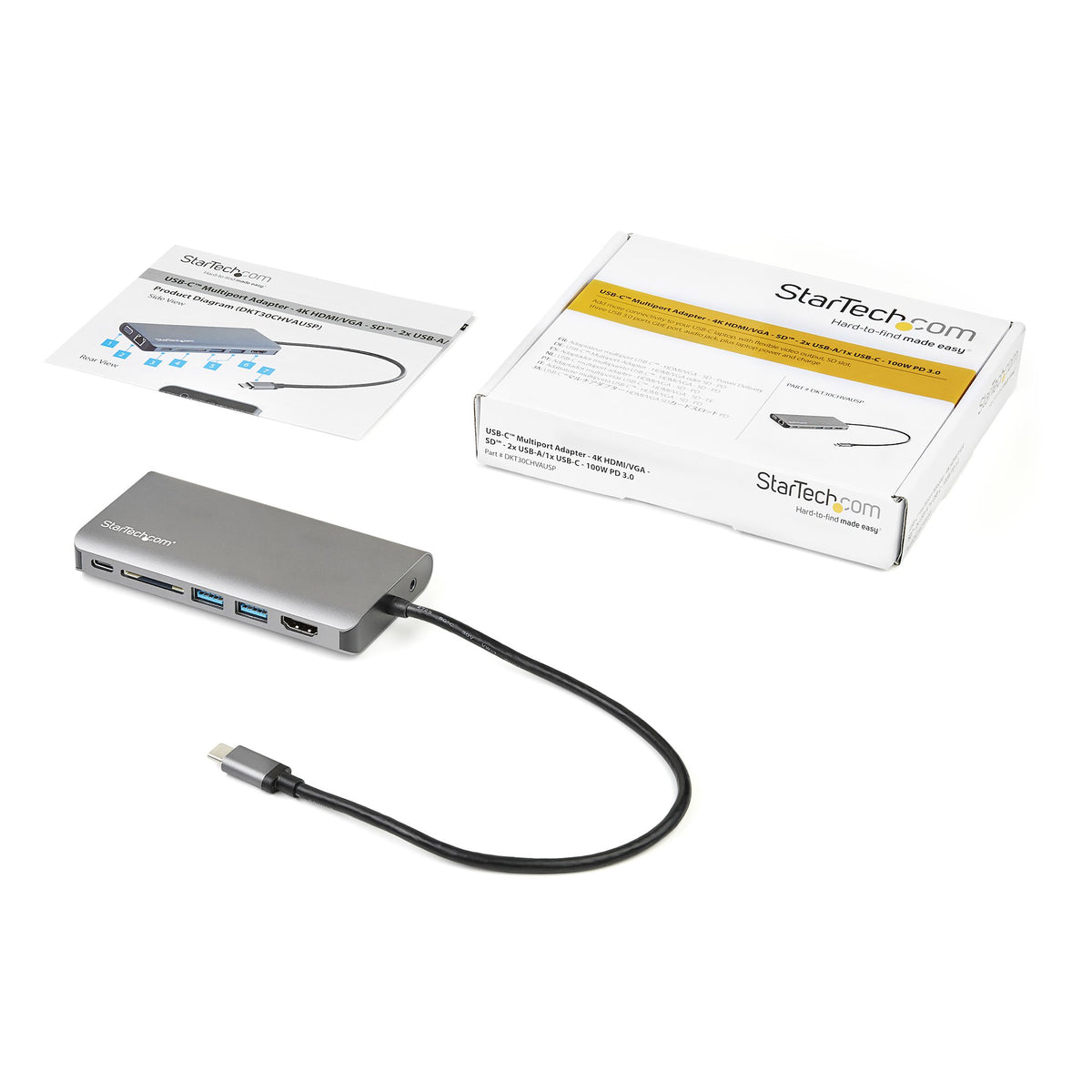 Câble USB-C vers HDMI/VGA 4K 100W - StarTech.com