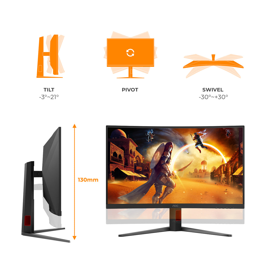 Écran gaming AOC 32" incurvé 240Hz Full HD HDR10