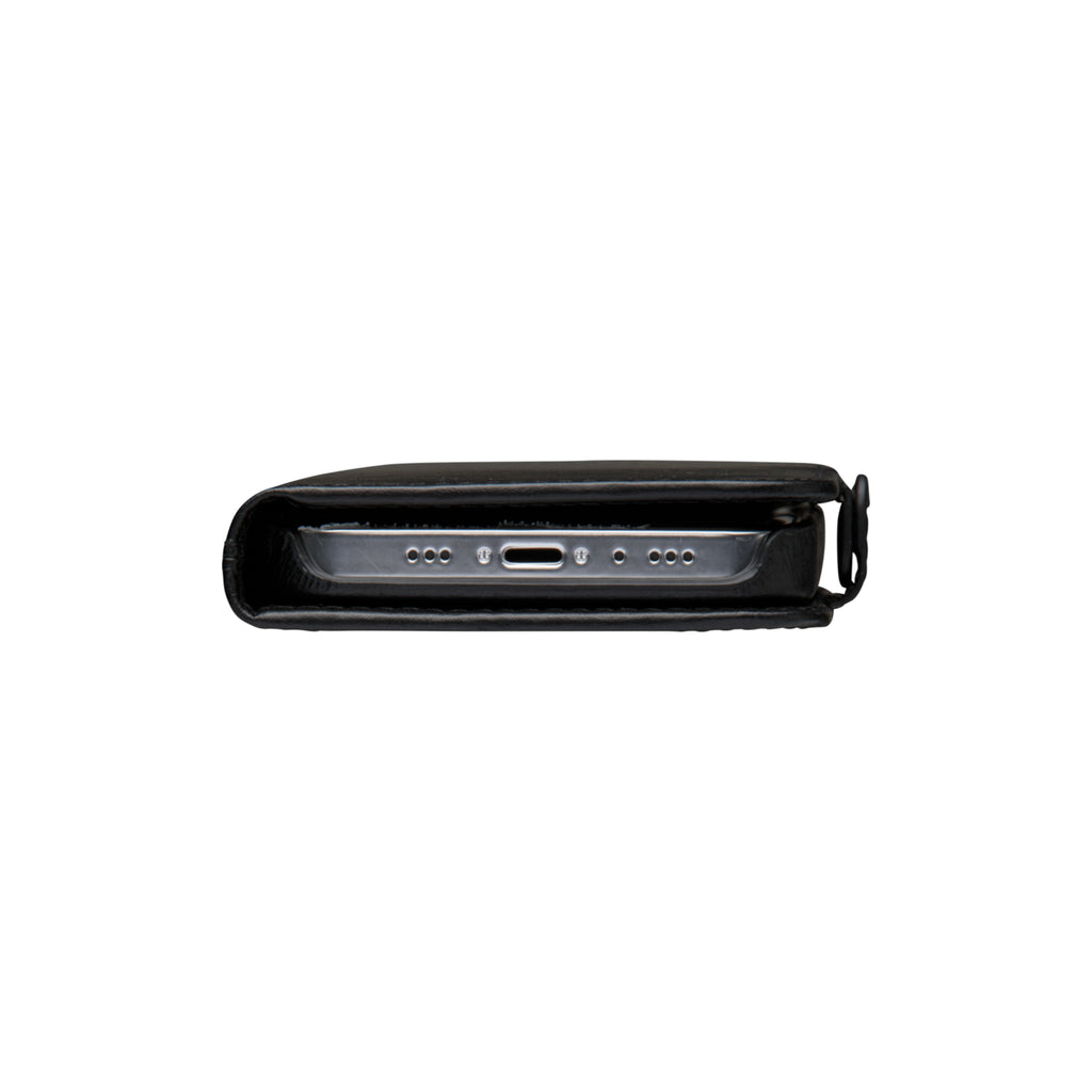 Étui iPhone 12/12 Pro en cuir pleine fleur noir | DBRAMANTE1928