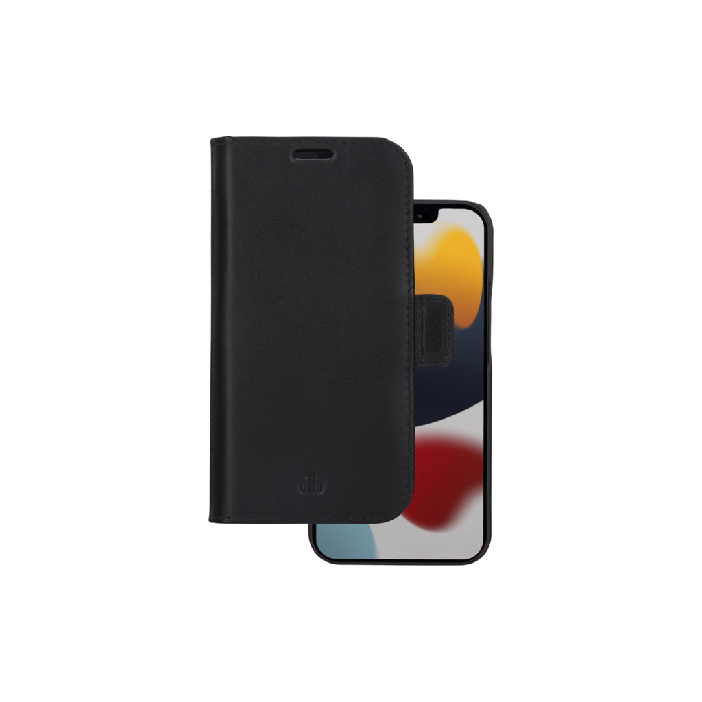 Étui iPhone 12/12 Pro en cuir pleine fleur noir | DBRAMANTE1928