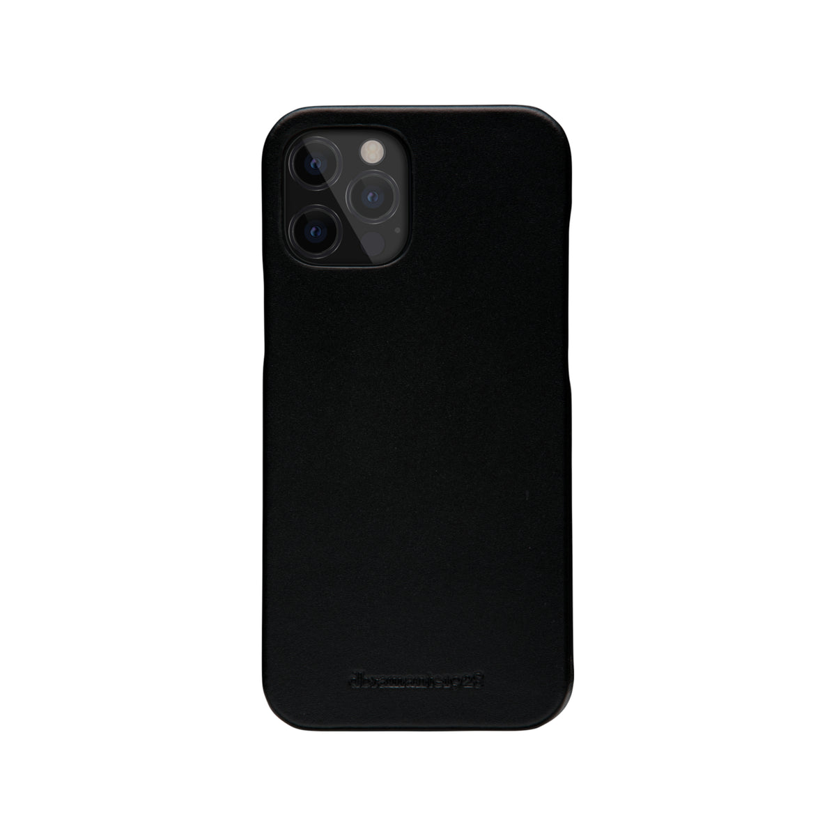 Étui iPhone 12/12 Pro en cuir pleine fleur noir | DBRAMANTE1928