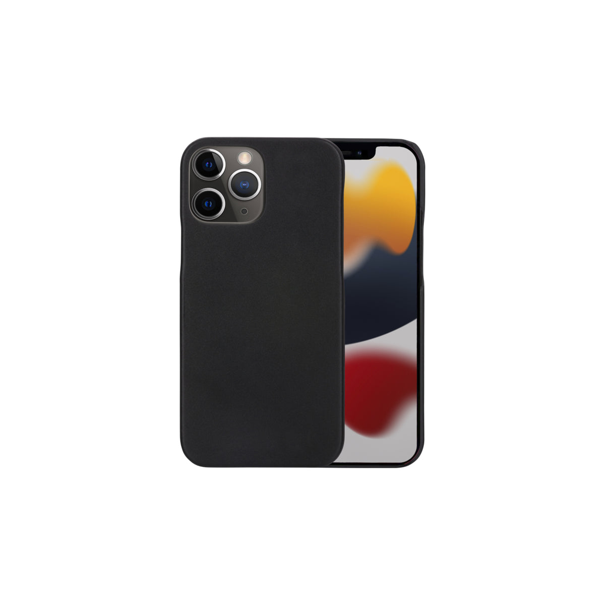 Étui iPhone 12/12 Pro en cuir pleine fleur noir | DBRAMANTE1928