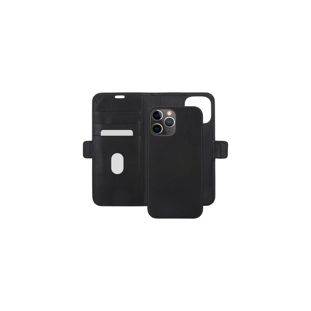 Étui iPhone 12/12 Pro en cuir pleine fleur noir | DBRAMANTE1928