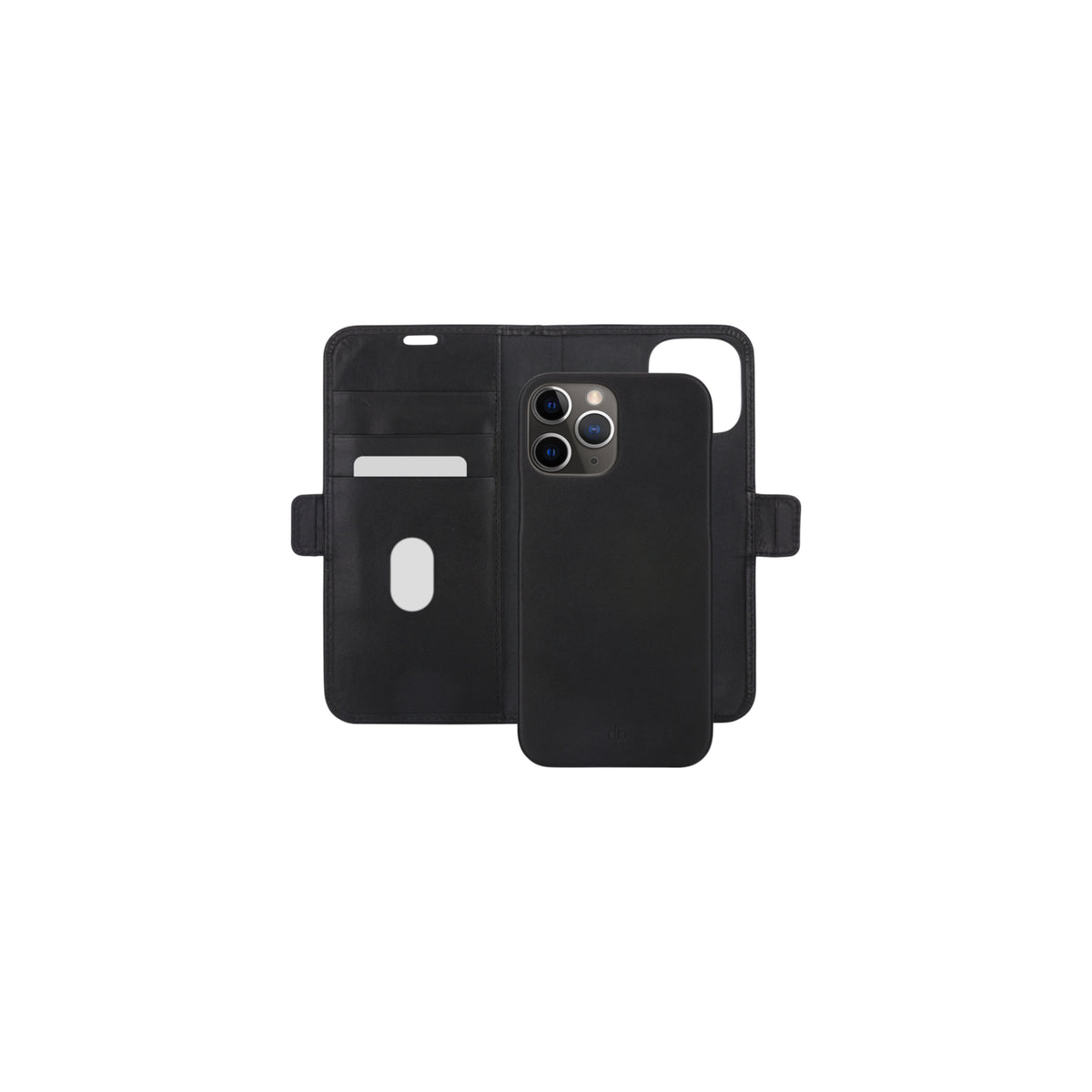 Étui iPhone 12/12 Pro en cuir pleine fleur noir | DBRAMANTE1928