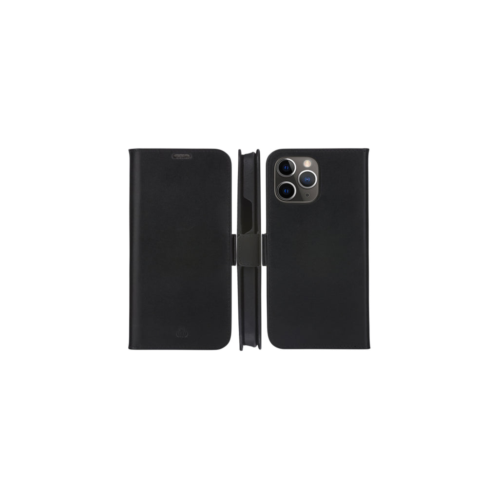 Étui iPhone 12/12 Pro en cuir pleine fleur noir | DBRAMANTE1928