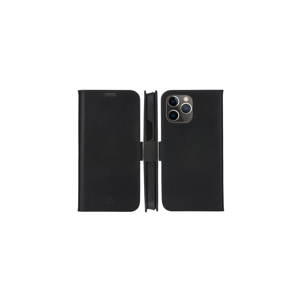 Étui iPhone 12/12 Pro en cuir pleine fleur noir | DBRAMANTE1928