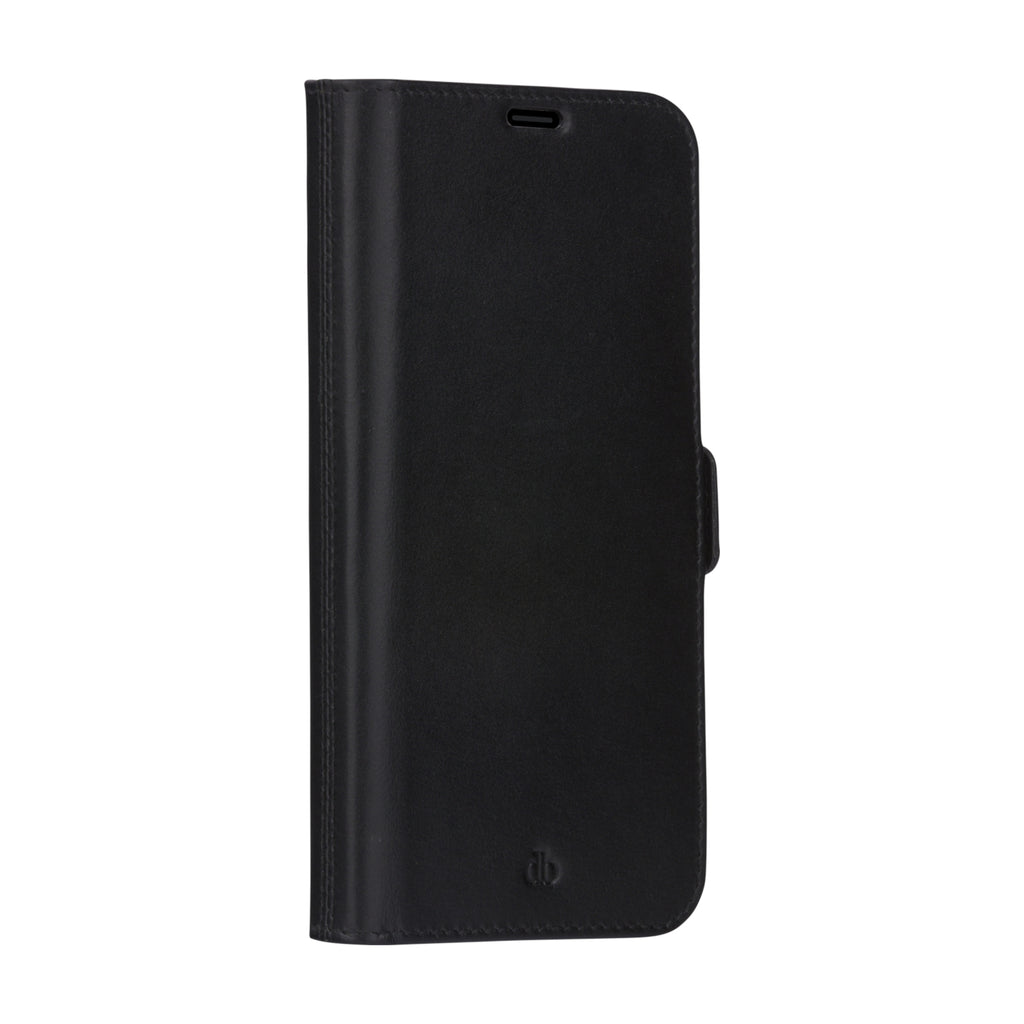Étui iPhone 12/12 Pro en cuir pleine fleur noir | DBRAMANTE1928