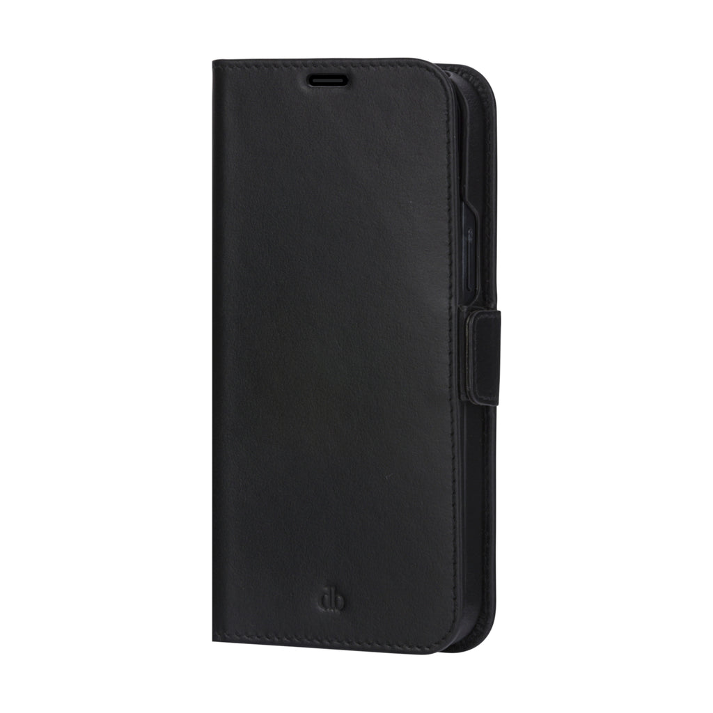 Étui iPhone 12/12 Pro en cuir pleine fleur noir | DBRAMANTE1928