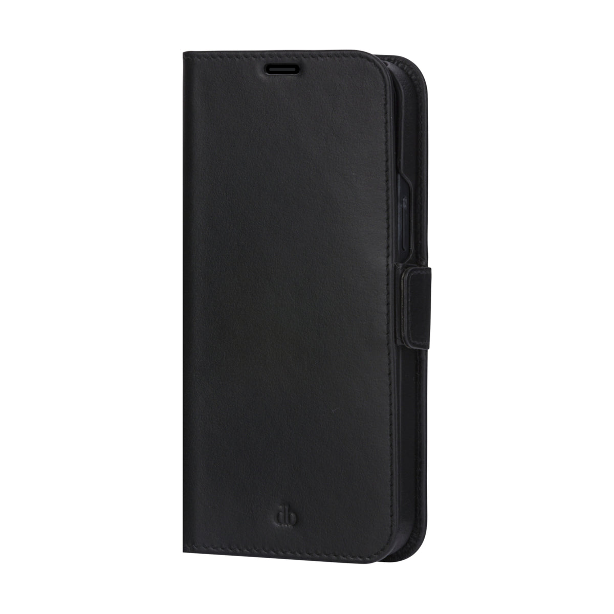 Étui iPhone 12/12 Pro en cuir pleine fleur noir | DBRAMANTE1928