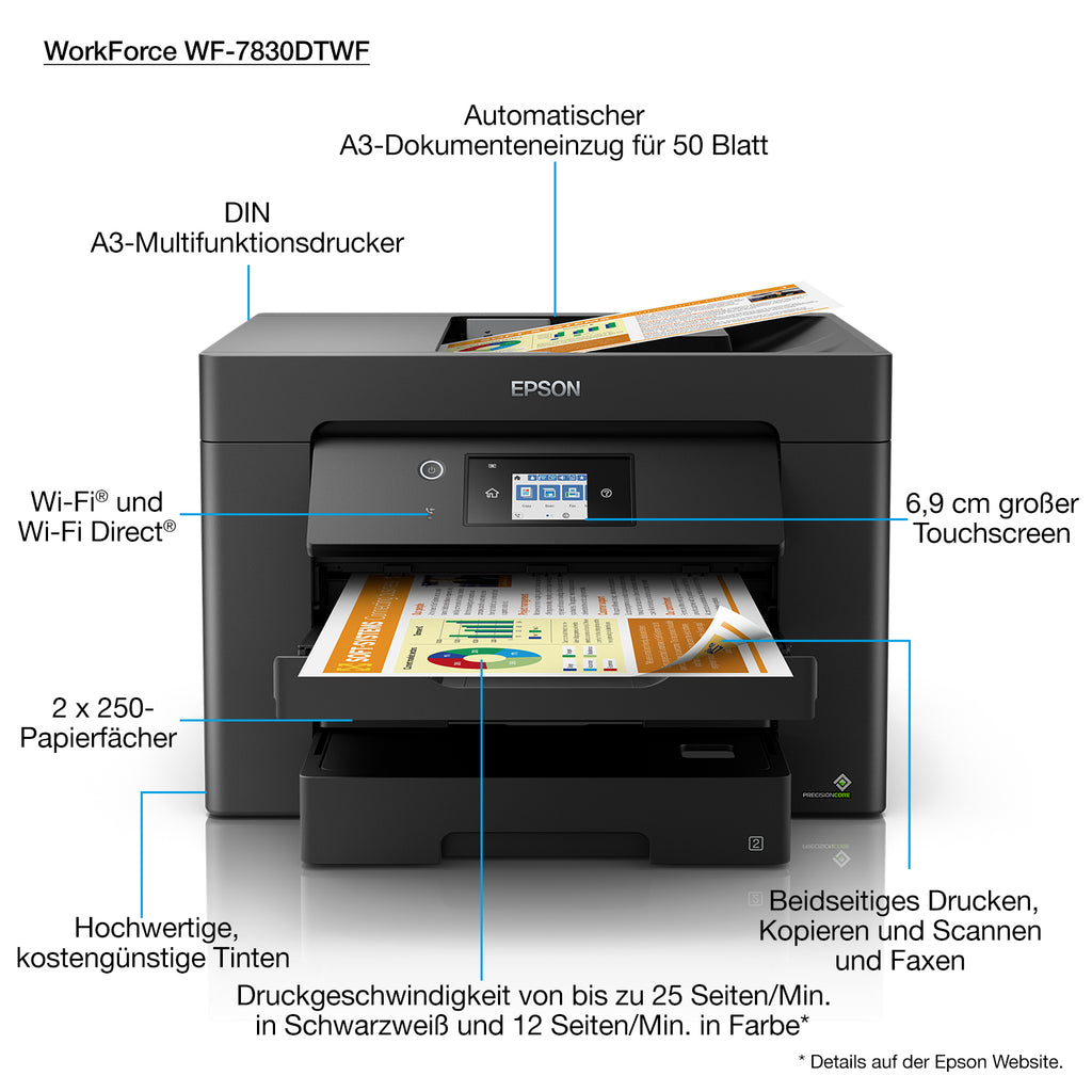 Epson WorkForce WF-7830DTWF - Imprimante A3 Multifonctions