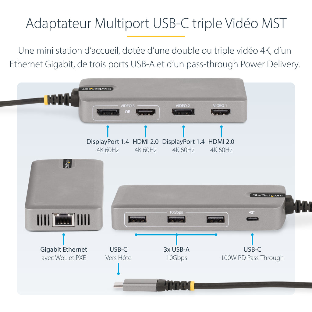 Station d'accueil USB-C 4K Thunderbolt 4 - STARTECH
