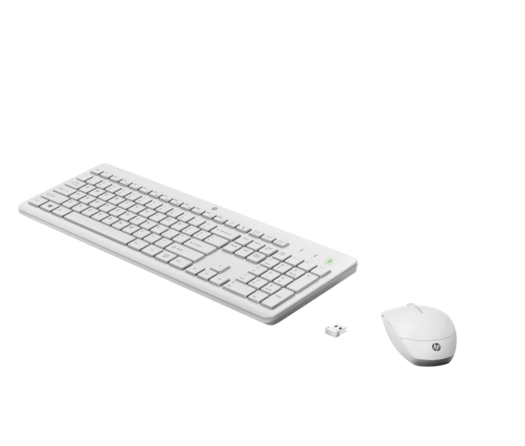 Ensemble clavier souris sans fil HP 2.4 GHz blanc AZERTY
