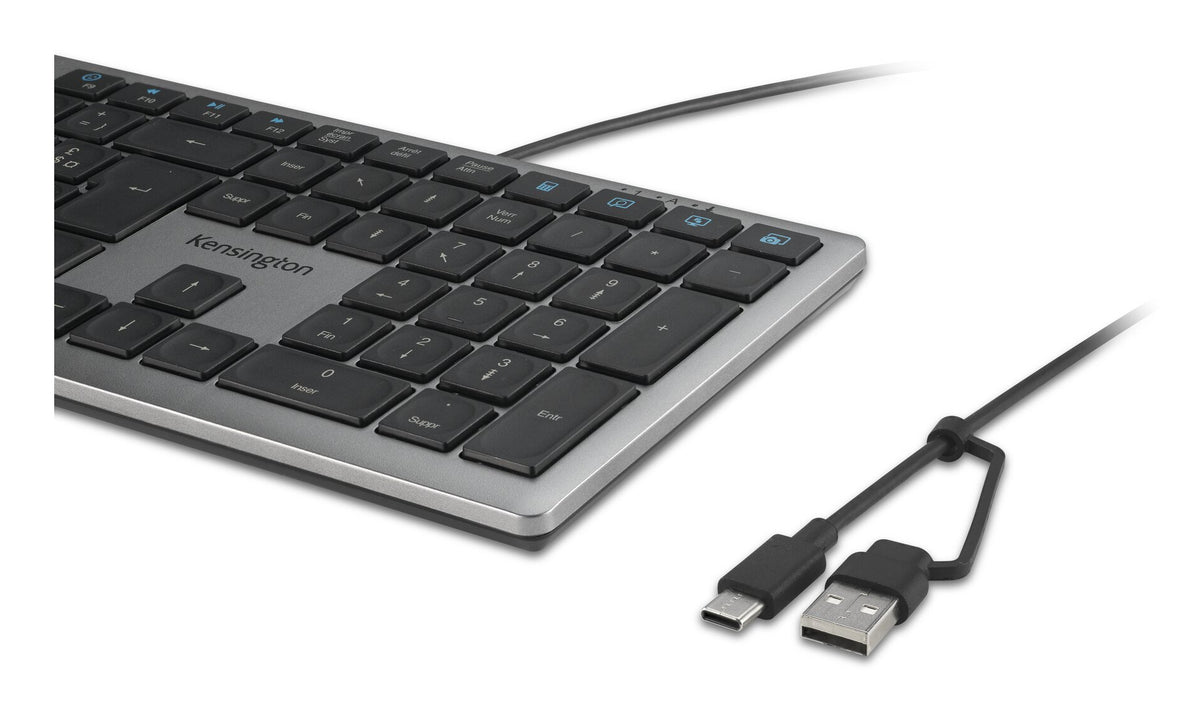 Clavier Kensington KB515 EQ Full Size AZERTY LED Gris Sidéral