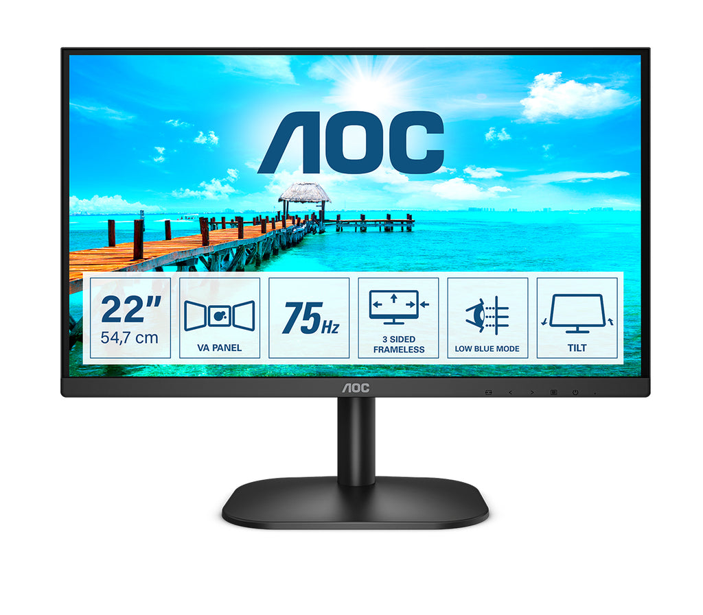 Écran LED AOC 22B2H/EU 22" Full HD - 75 Hz - Noir