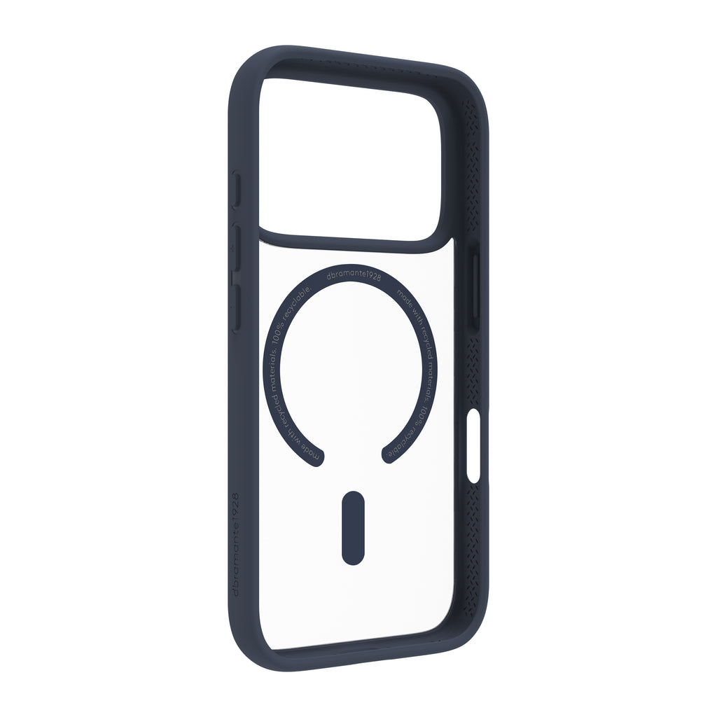 Coque iPhone 17 Pro MagSafe bleu transparent DBRAMANTE1928
