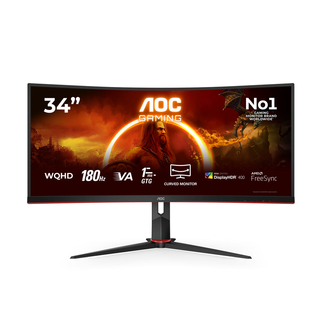 AOC CU34G2XP/BK Écran Gaming 34" WQHD 180Hz HDR400