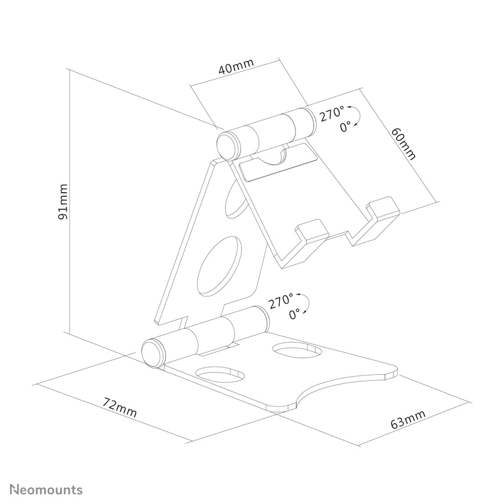 Socle téléphone portable Neomounts DS10-150SL1 argent