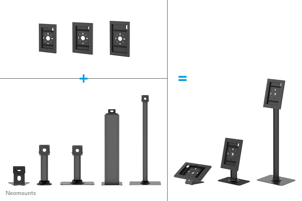 Boîtier montage tablette verrouillable 12.4"-13" acier noir