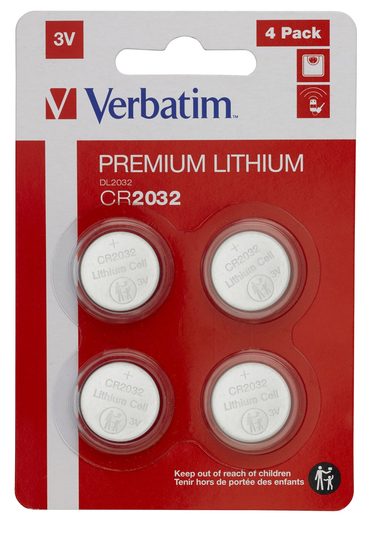 Batterie 4x CR2032 Li Verbatim - Caméras