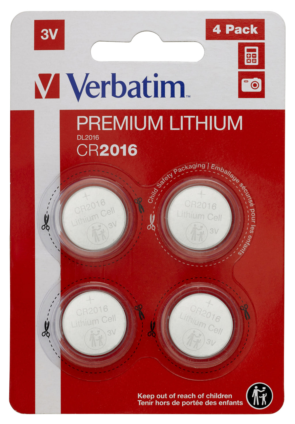 Batterie 4x CR2016 Li Verbatim - Caméras