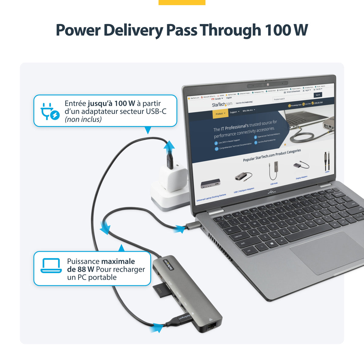 Dock USB-C 4K 60Hz 100W | Hub StarTech DKT30CHSDPD
