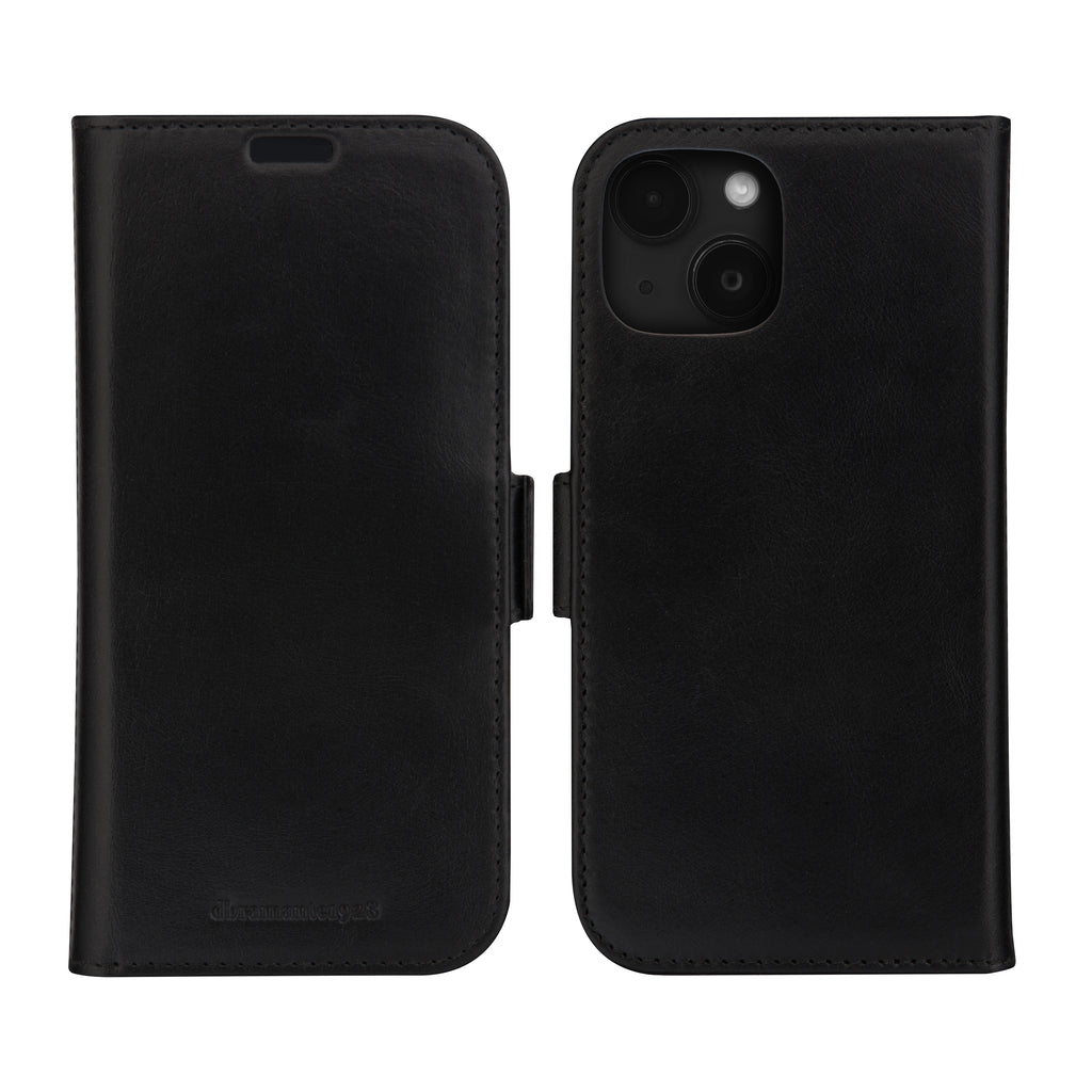 Étui iPhone cuir pleine fleur noir Lynge DBRAMANTE1928
