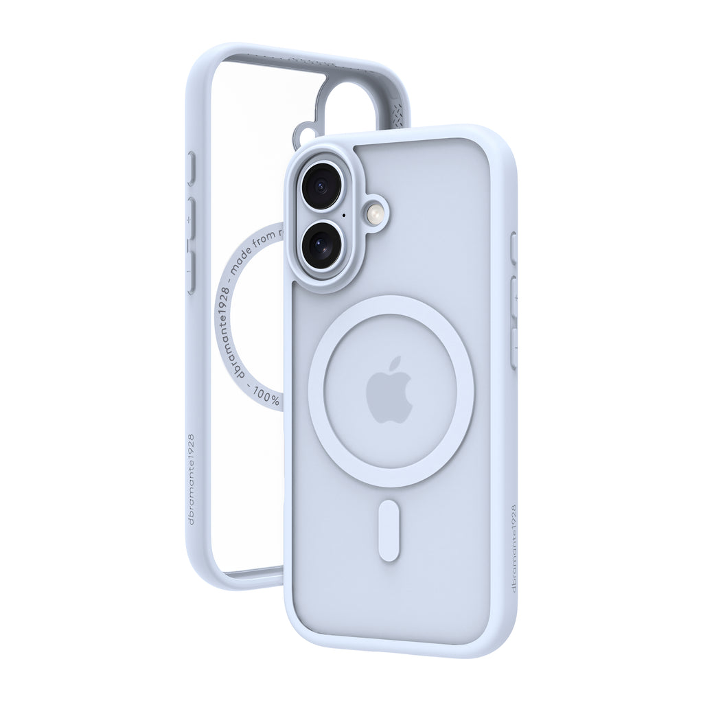 Coque iPhone 17 MagSafe bleu ciel transparent