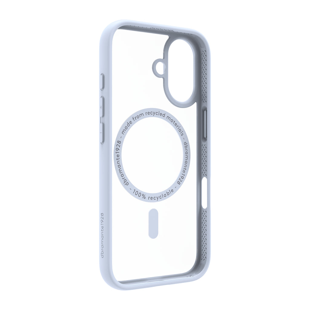 Coque iPhone 17 MagSafe bleu ciel transparent