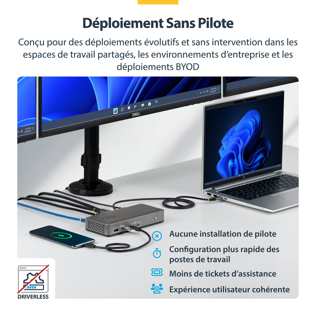 Station d'accueil USB-C 3.2 Gen 2 - 4K HDMI/DP - 1GbE - Startech