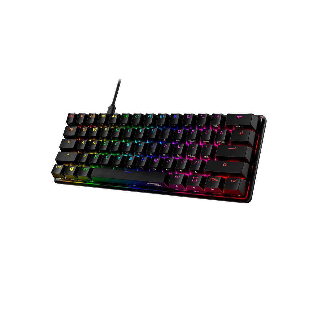 Clavier gaming HyperX 60% rétroéclairé rose AZERTY