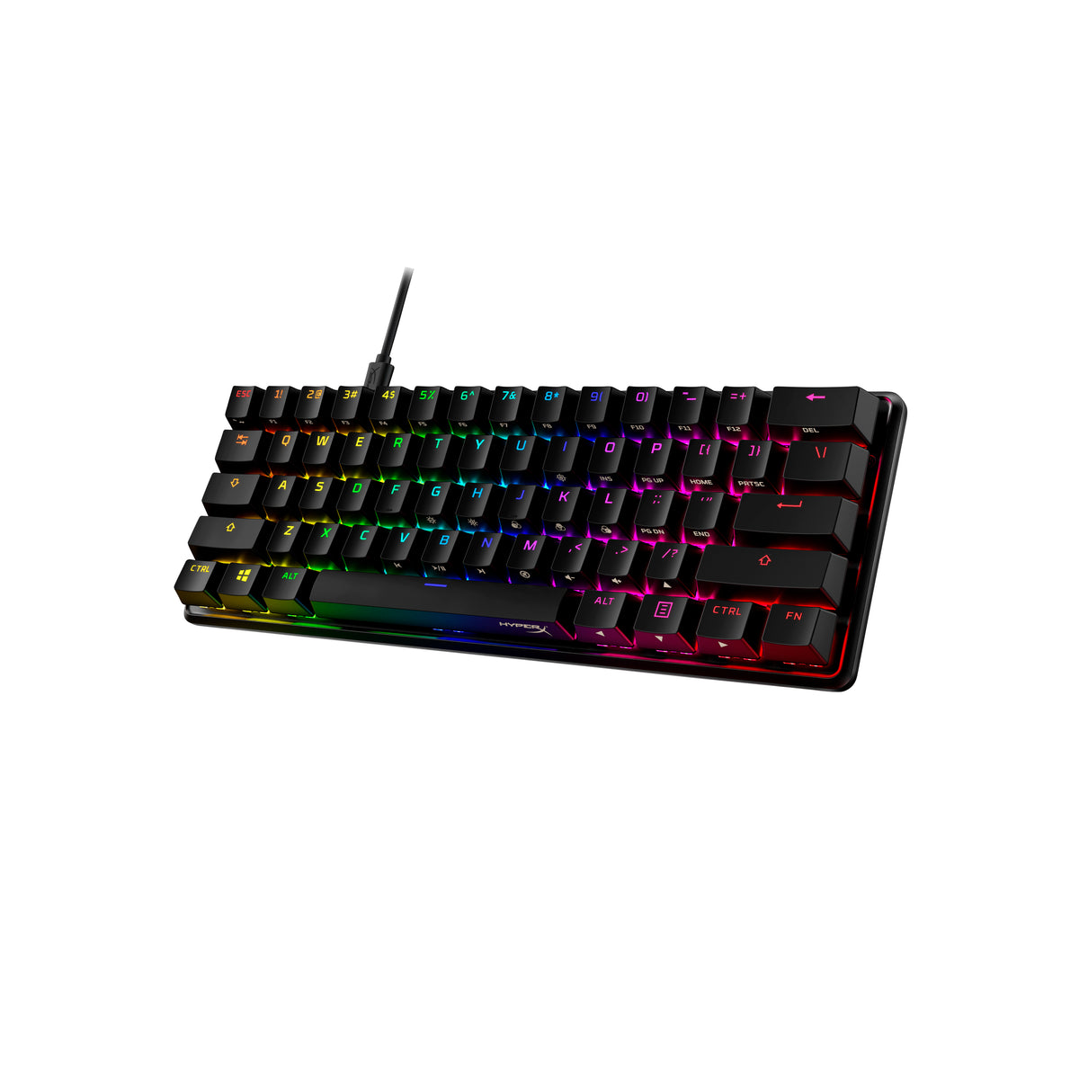 Clavier gaming HyperX 60% rétroéclairé rose AZERTY