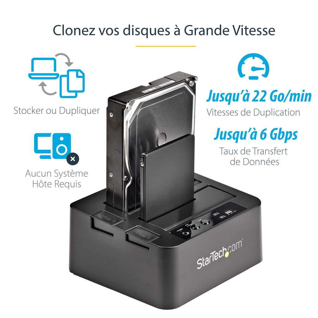 Duplicateur 2 baies SATA-300 StarTech | Clonage rapide