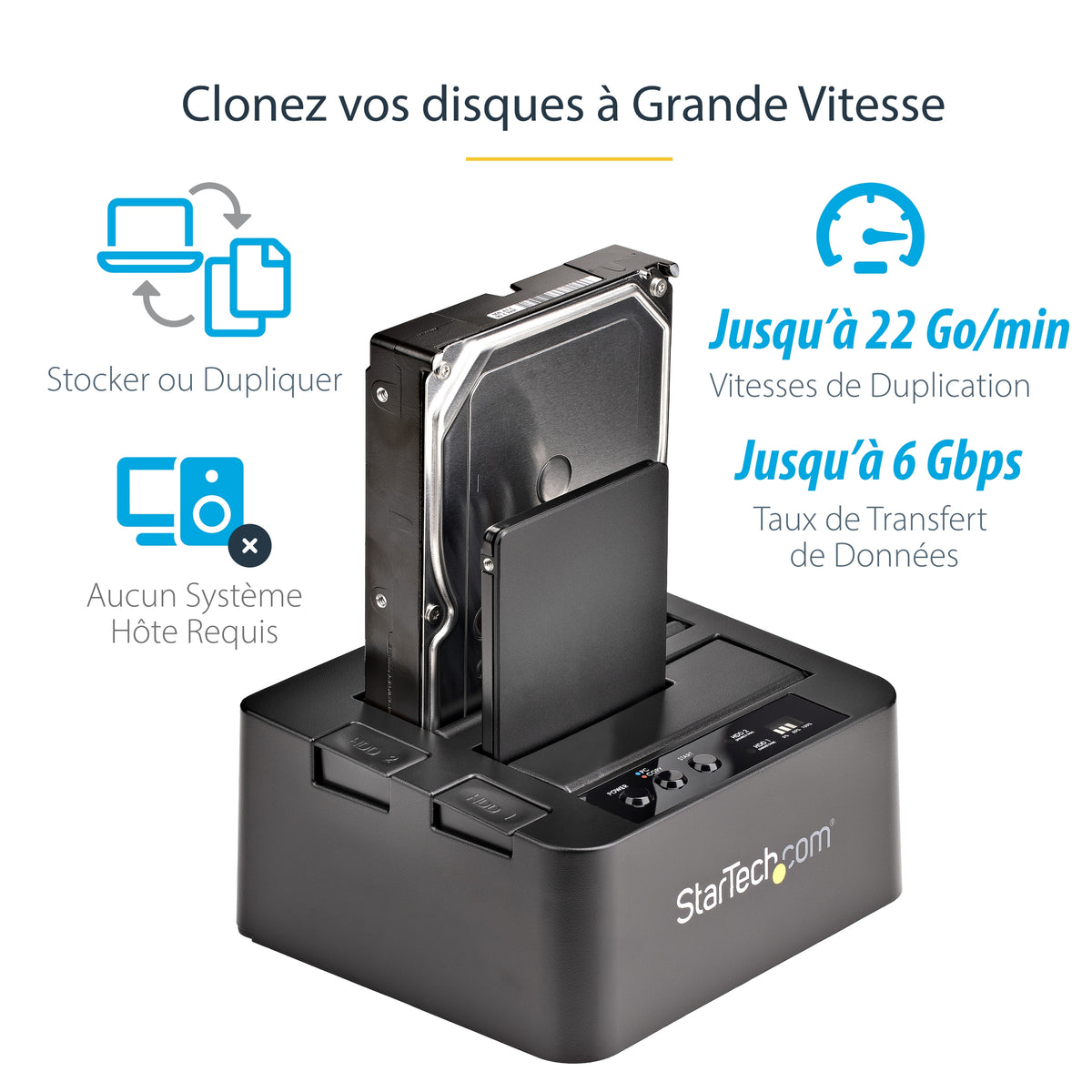 Duplicateur 2 baies SATA-300 StarTech | Clonage rapide