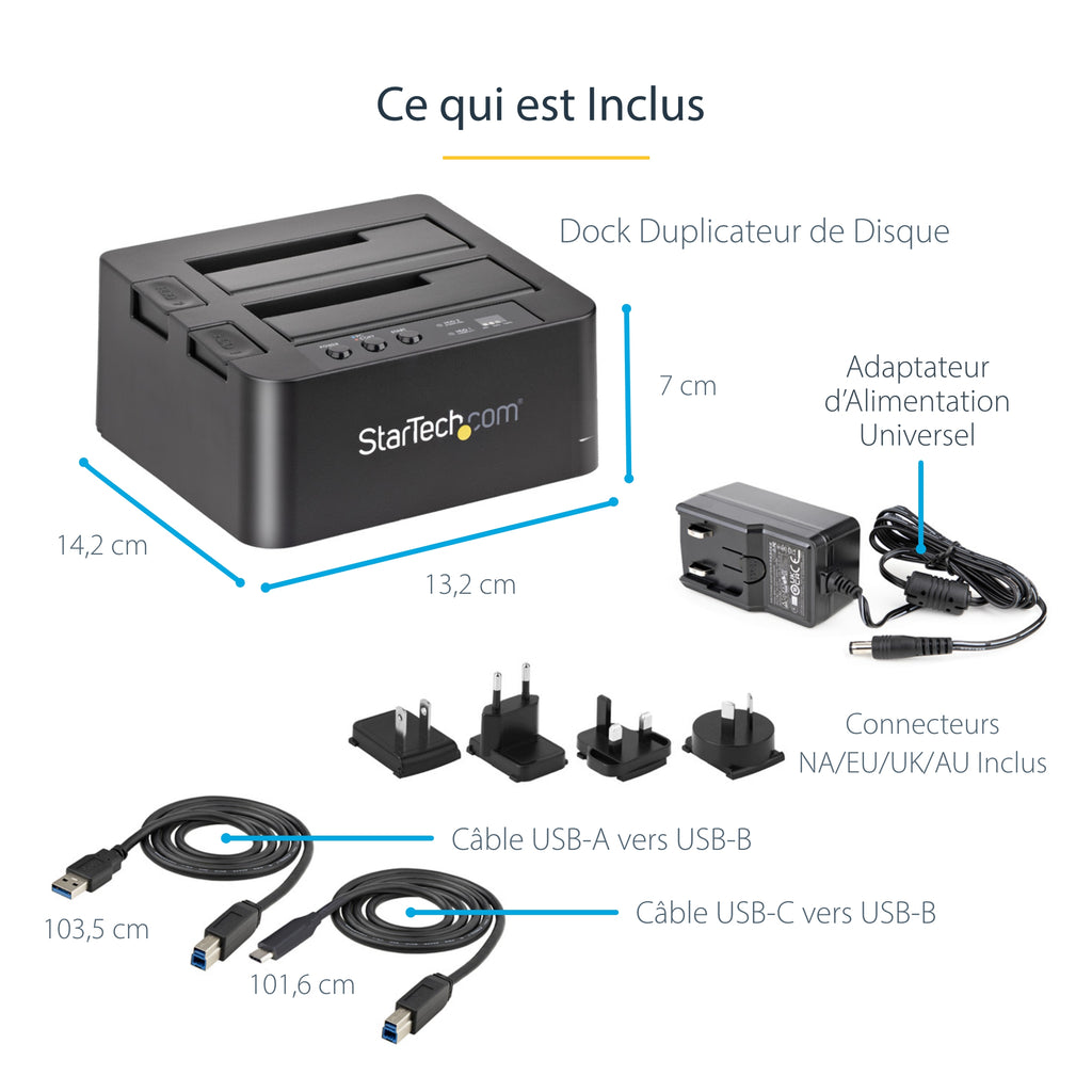 Duplicateur 2 baies SATA-300 StarTech | Clonage rapide