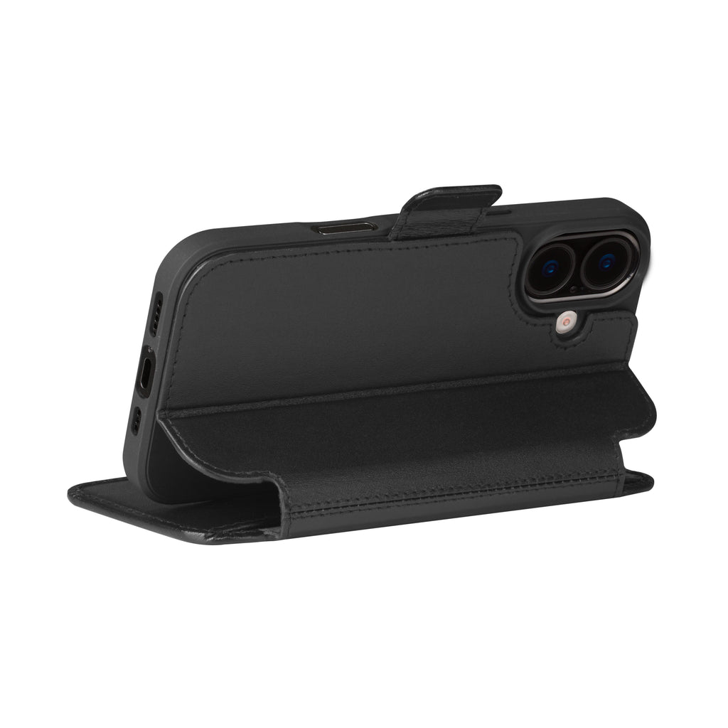 Étui iPhone 17 cuir pleine fleur noir DBRAMANTE1928