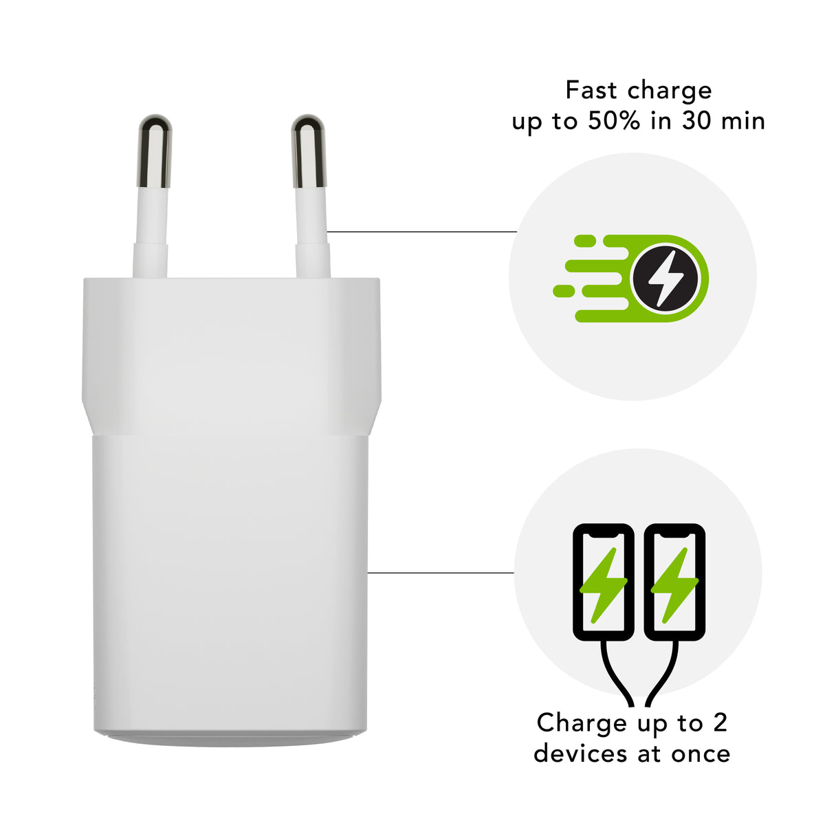 Adaptateur secteur 30W PD blanc Europe