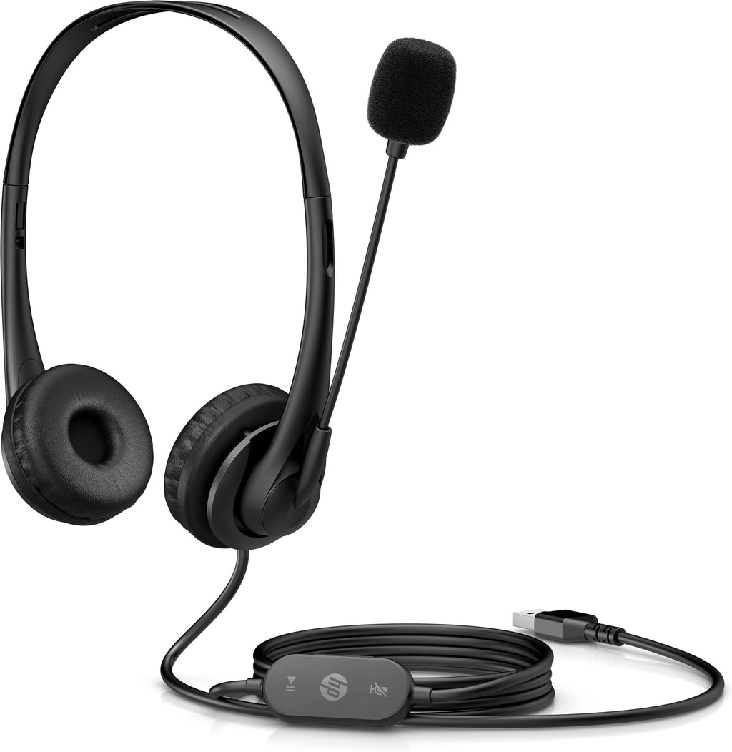 Micro-casque HP G2 sur-oreille USB noir ombré