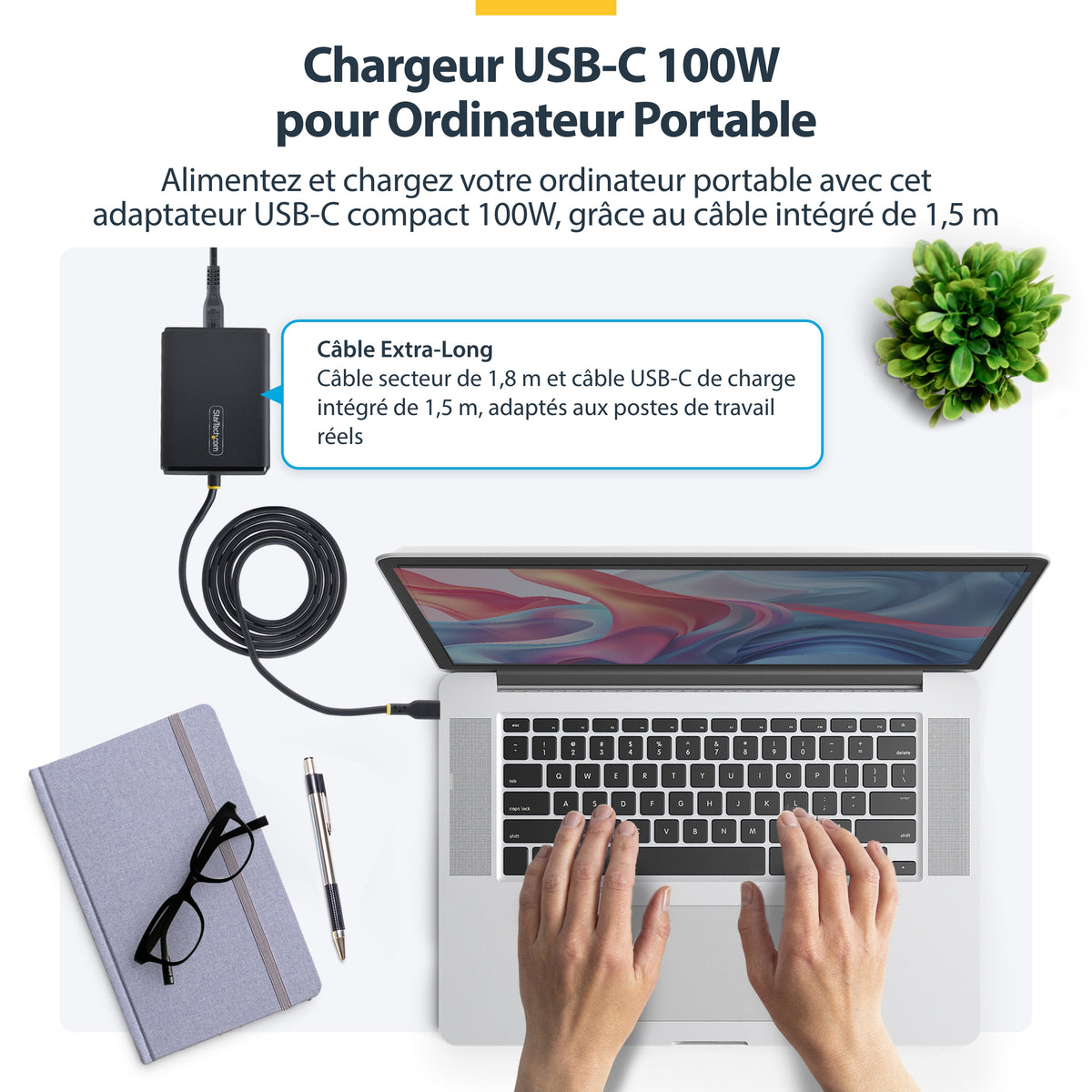 Adaptateur USB-C 100W Startech PD3.0 - Charge rapide