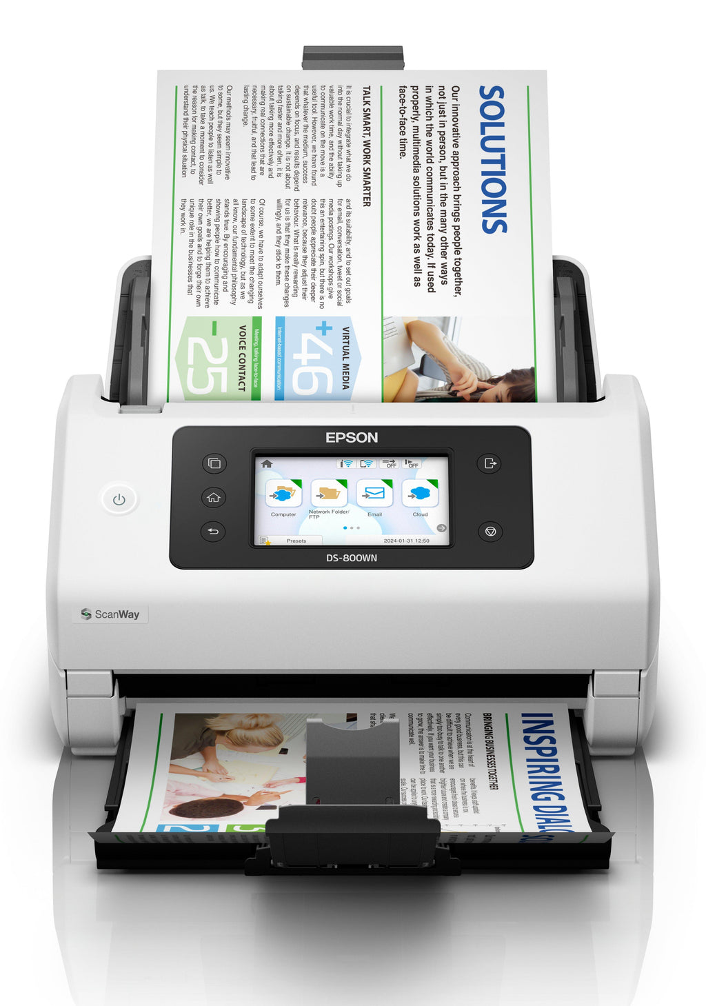 Scanner Epson DS-800WN | 50 ppm | 600 dpi | Wi-Fi | A4/Legal