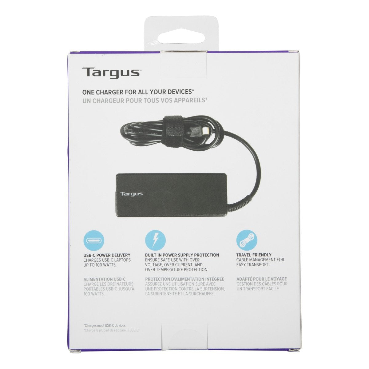 Adaptateur secteur 100W PD USB-C Targus - Charge rapide