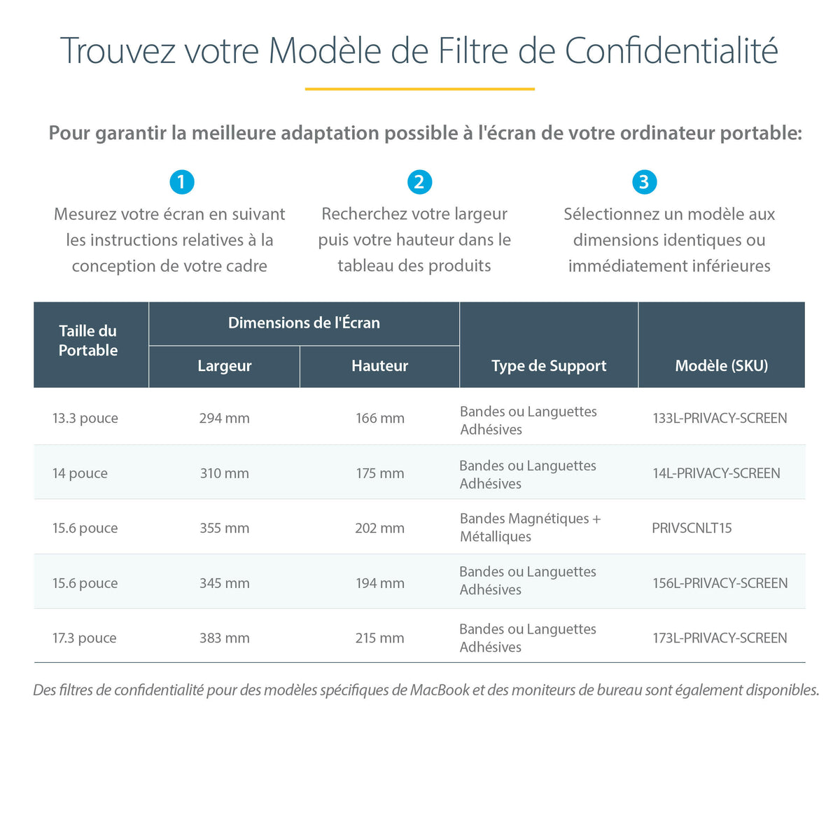 Filtre confidentialité écran 15,6" - StarTech