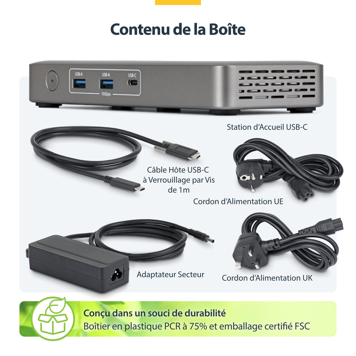 Station d'accueil USB4/Thunderbolt 4/5 - 2 écrans DP - 100W