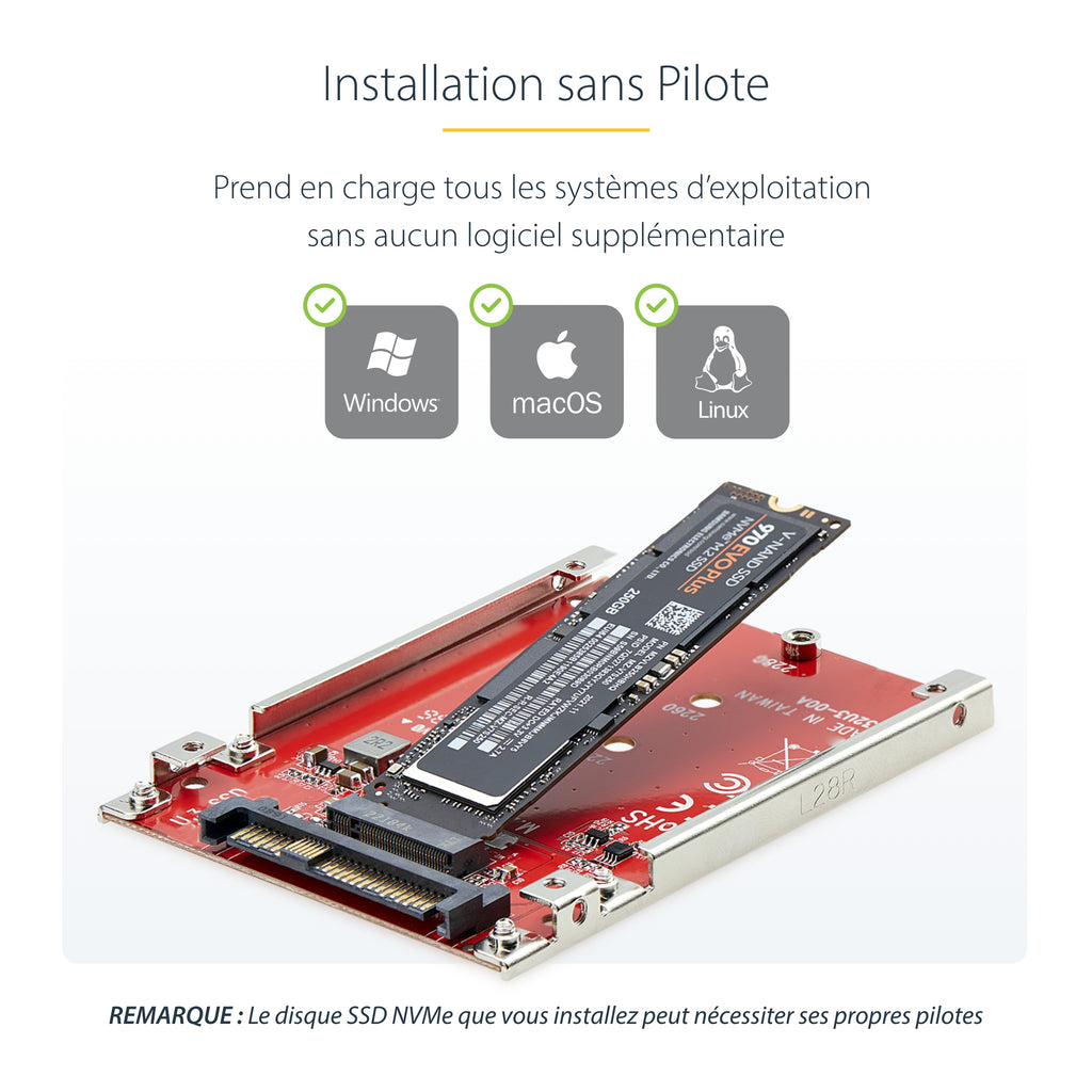 Adaptateur M.2 vers U.3 StarTech PCIe 4.0 - TAA
