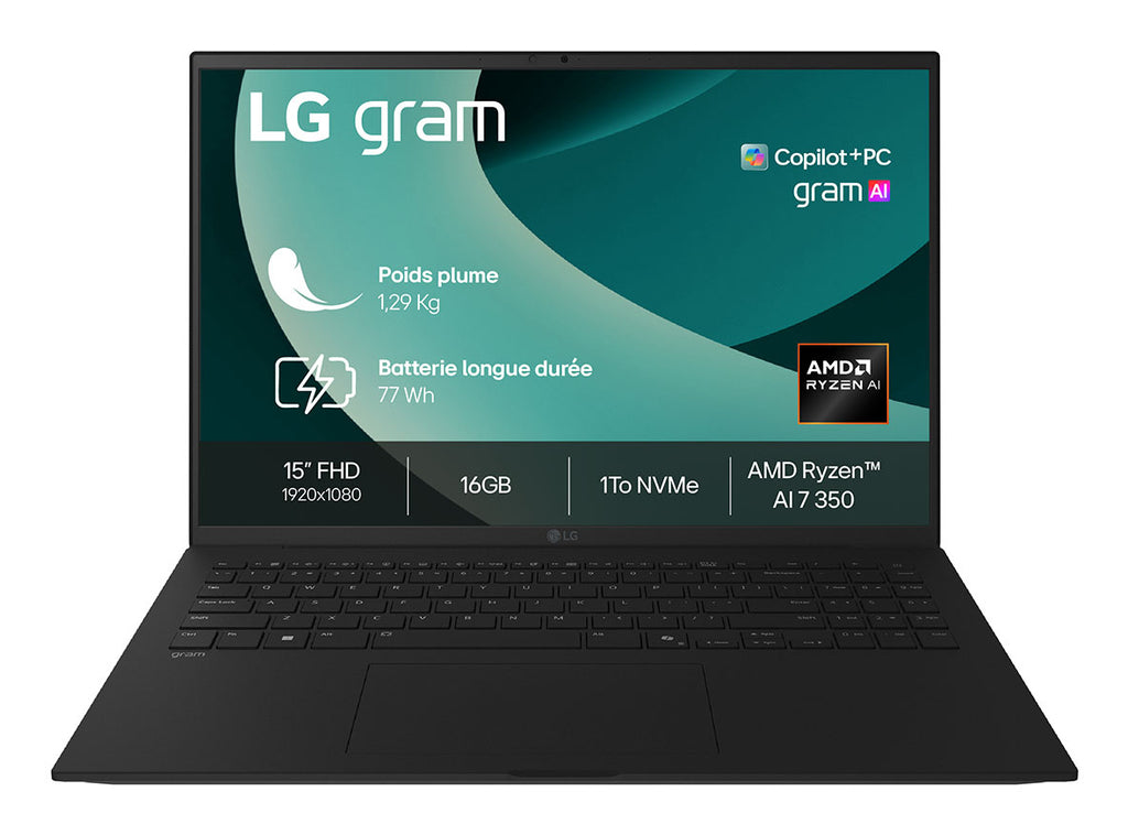 LG gram 15 Copilot+ PC Ryzen AI 7 16Go 1To