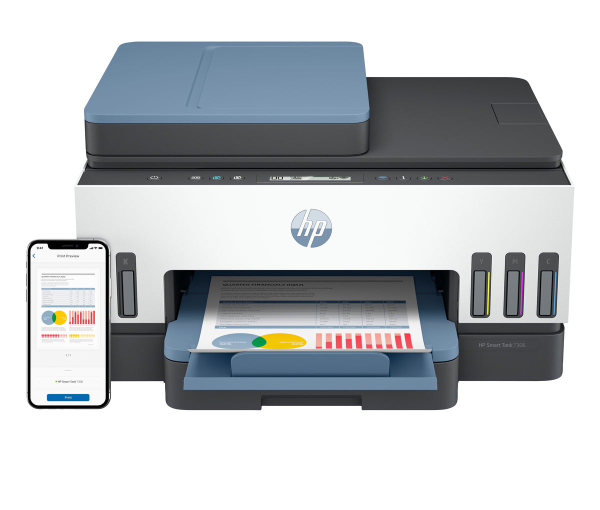 Imprimante HP Smart Tank 7306 - Multifonctions couleur rechargeable