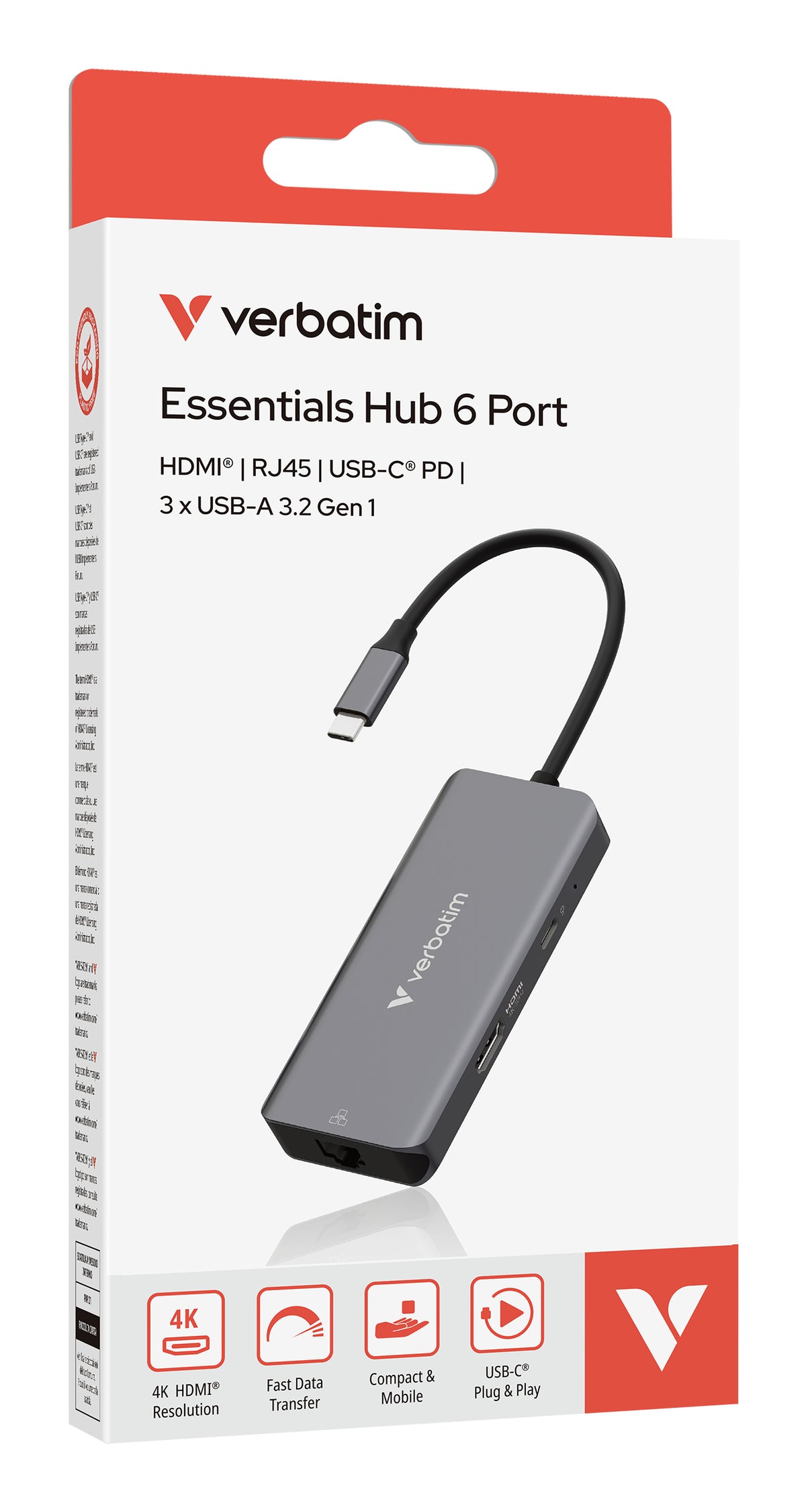 Station d'accueil USB-C Verbatim 2 écrans HDMI 1GbE