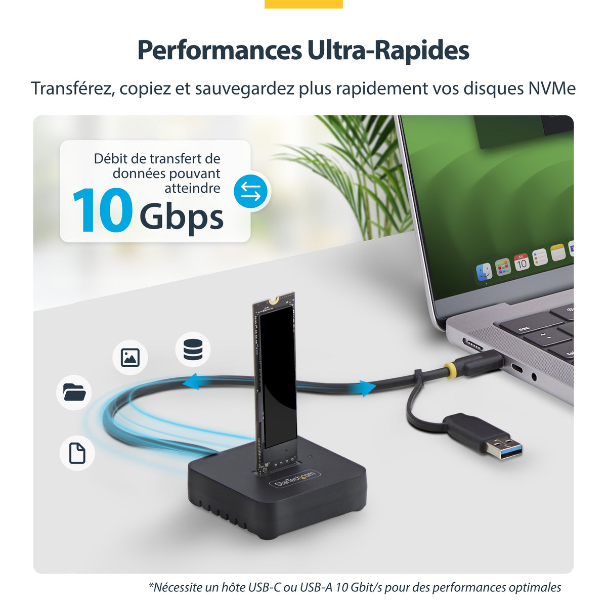 Adaptateur M.2 NVMe USB 3.2 10Gbps StarTech - Noir