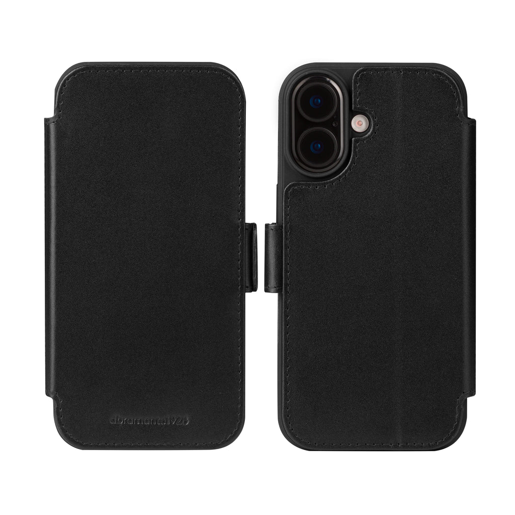 Étui iPhone 17 cuir pleine fleur noir DBRAMANTE1928