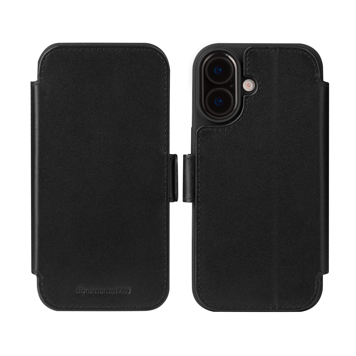 Étui iPhone 17 cuir pleine fleur noir DBRAMANTE1928