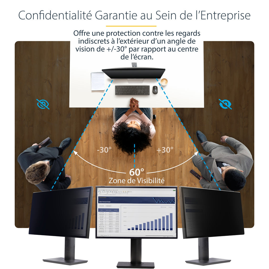 Filtre anti-indiscrétion 27" StarTech - Double sens - Amovible